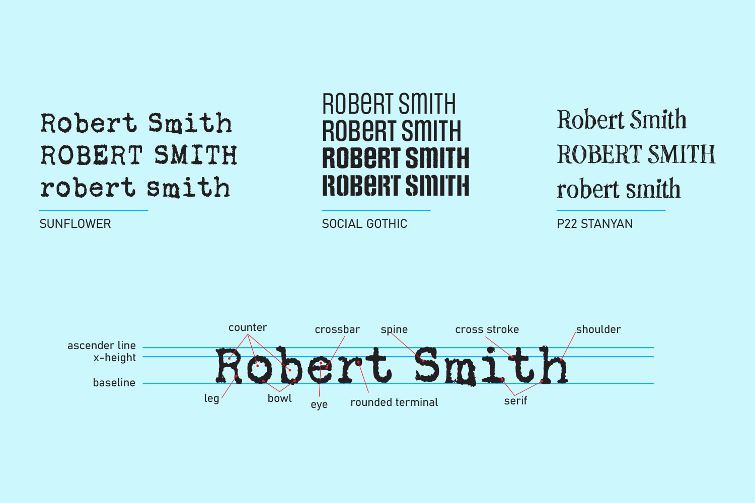 Typography Diagram of the font 